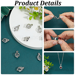 12Pcs 3 Styles Brass Locket Pendants&nbsp;KK-SC0007-53