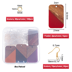 Two Tone Rectangle Pendant Earrings DIY Making Kit&nbsp;DIY-OC0008-15