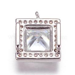 Brass Micro Pave Cubic Zirconia Charms&nbsp;ZIRC-P060-11P