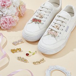 9Pcs 9 Styles Alloy Enamel Flower Shoelace Buckle&nbsp;DIY-AR0004-36