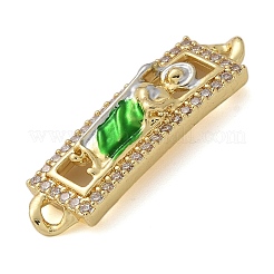Brass Enamel Rectangle Saint Jude Connector Charms&nbsp;KK-M319-06G-01