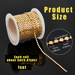 5M Brass Flat Square Chain Nail Art Decorations&nbsp;DIY-NB0015-25