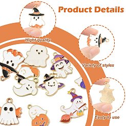 10Pcs 10 Styles Halloween Theme Alloy Enamel Pendants&nbsp;ENAM-FS0003-86