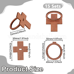 Cross Plywood Napkin Rings&nbsp;AJEW-UN0003-25
