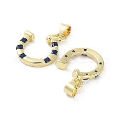 Rack Plating Brass Micro Pave Prussian Blue Cubic Zirconia Pendants&nbsp;KK-H474-02G