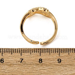 Brass Micro Pave Cubic Zirconia Adjustable Cuff Rings&nbsp;RJEW-C141-01G
