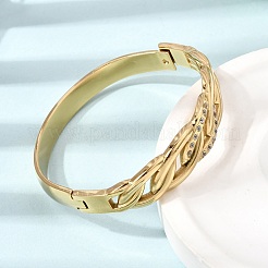304 Stainless Steel Crystal Rhinestone Twisted Chain Hinged Cuff Bangles for Women&nbsp;SA-CBA61B8-09G