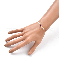Natural Amethyst Beaded Bracelets&nbsp;BJEW-JB05327-01