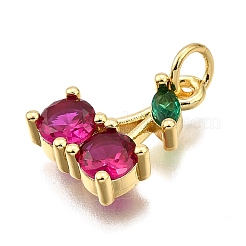 Rack Plating Brass Micro Pave Cubic Zirconia Pendants&nbsp;KK-K401-57G