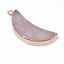 Electroplate Natural Rose Quartz Pendants&nbsp;X-G-S329-014C