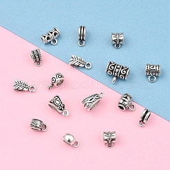 Tibetan Style Alloy Tube Bails&nbsp;PALLOY-YW0001-12-LF