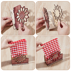 4Bags Sunflower Wood Napkin Holder&nbsp;AJEW-GO0004-72