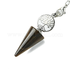 Natural Tiger Eye Cone Dowsing Pendulum Big Pendants&nbsp;G-C114-02P-18