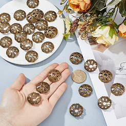 30Pcs Brass Bead Caps&nbsp;KK-FH0008-34AB