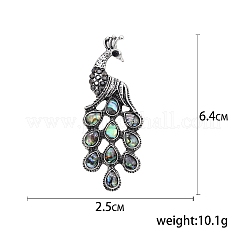 Personality Peacock Abalone Shell Brooch&nbsp;PW-WG0977F-01