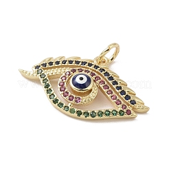 Golden Brass Micro Pave Cubic Zirconia Pendants&nbsp;KK-L209-070G-01
