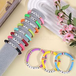 11Pcs 11 Style Polymer Clay Heishi Surfer Stretch Bracelets Set&nbsp;BJEW-SW00122