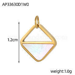 304 Stainless Steel Shell Pendants&nbsp;STAS-OY004-90G