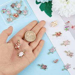 24Pcs 6 Colors Alloy Enamel Pendants&nbsp;FIND-FH0005-69