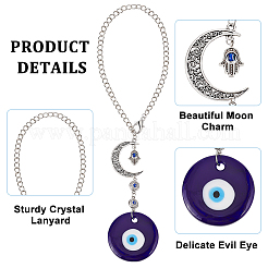 Glass Evil Eye Pendant Decorations&nbsp;HJEW-PH01769