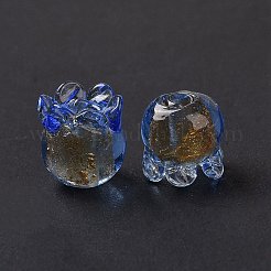 Handmade Gold Foil Lampwork Glass Beads&nbsp;X1-LAMP-G158-02F