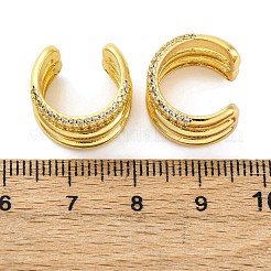 Brass Micro Pave Clear Cubic Zirconia Cuff Earrings&nbsp;EJEW-H158-23G
