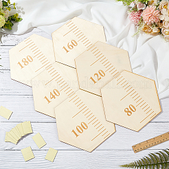 Hexagon Wood Measuring Growth Chart Rulers&nbsp;TOOL-WH0136-124B