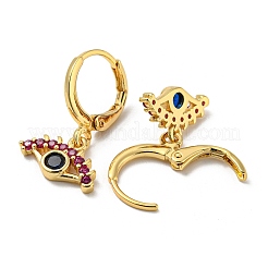 Real 18K Gold Plated Brass Dangle Leverback Earrings&nbsp;EJEW-A033-09G-01