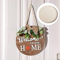 Flat Round Shape Unfinished Wood Slices&nbsp;DIY-SZ0002-38