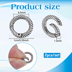 2Pcs Sterling Silver Spring Gate Rings&nbsp;STER-PH0004-92A
