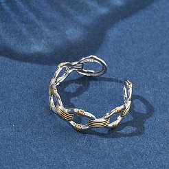304 Stainless Steel Cuff Open Rings&nbsp;RJEW-F202-01A-GP