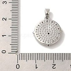Rack Plating Brass Micro Pave Cubic Zirconia Pendant&nbsp;KK-U027-15P