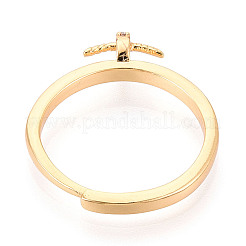 Brass Micro Pave Cubic Zirconia Cup Peg Ring Settings&nbsp;KK-T076-07G