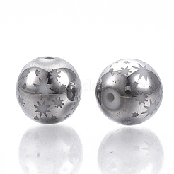 Christmas Electroplate Glass Beads&nbsp;X-EGLA-R113-07B
