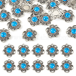 Tibetan Style Alloy with Resin Imitation Turquoise Connector Charms&nbsp;FIND-TAC0035-47AS-11