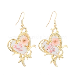 Alloy & Dried Flower Dangle Earrings&nbsp;AL-Z001-01G-01