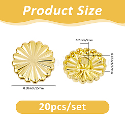 20Pcs 1-Hole Zinc Alloy Shank Buttons&nbsp;FIND-FH0012-17G