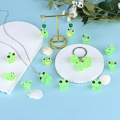 36Pcs 6 Styles Luminous Frog Resin Pendants&nbsp;RESI-SZ0003-50