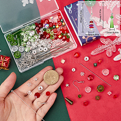 Christmas Theme DIY Glass Dangle Earring Making Kits&nbsp;DIY-SC0027-65