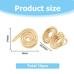 10Pcs Stainless Steel Spiral Pad Cuff Earrings&nbsp;EJEW-HS0001-03G