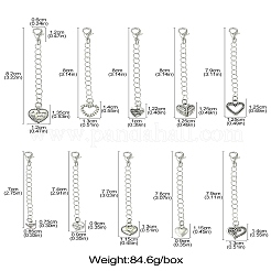50Pcs 10 Style Iron Curb Chain Extender&nbsp;FIND-CJ0001-12