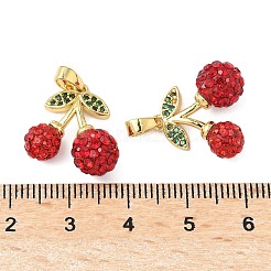 Brass Polymer Clay Pave Rhinestone Pendants&nbsp;KK-B139-14G