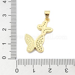 Brass Micro Pave Clear Cubic Zirconia Pendants&nbsp;KK-A221-16A-G