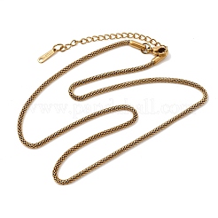 2MM Unisex 304 Stainless Steel Round Mesh Chain Necklaces&nbsp;NJEW-P356-06G
