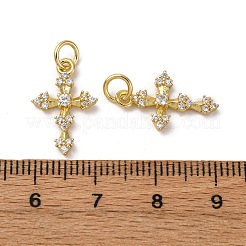 Brass Micro Pave Cubic Zirconia Pendants&nbsp;KK-P308-25G