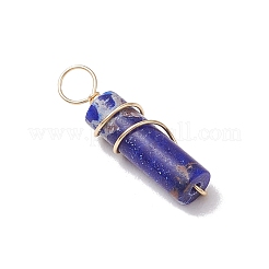 Dyed Synthetic Imperial Column Copper Wire Wrapped Pendants&nbsp;PALLOY-JF03490