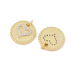 Brass Micro Pave Cubic Zirconia Pendants&nbsp;KK-G544-18G