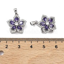 Brass Micro Pave Cubic Zirconia Rotatable Pendants&nbsp;KK-A287-11A-P