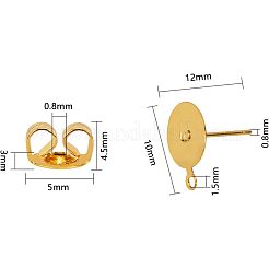 304 Stainless Steel Stud Flat Pad Earring Post&nbsp;STAS-UN0002-35G