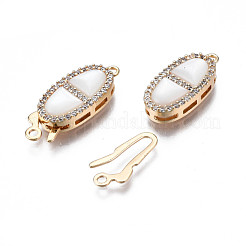 Brass Micro Pave Clear Cubic Zirconia Fishhook Clasps&nbsp;KK-Q278-001-NF